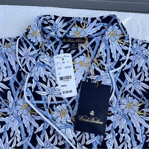 Brooks Brothers Blue & Yellow Floral Cotton Pajama set #day-jama NWT